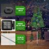 2-Pack Solar-Powered LED Artificial Christmas Trees, 120 LED Color Changing Mini Outdoor Holiday Decorations