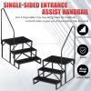 Hot Tub Steps Outdoor, 2 RV Steps with Handrail, Portable RV Stairs 3 Step, Heavy Duty Truck Camper Steps Ladders for Travel Trailers, 5th Wheel