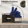 Outdoor Wicker Daybed with Folding Panels and Storage Ottoman